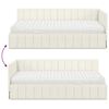 vidaXL Cadre de lit d'angle avec matelas 2 pcs Crème Velours