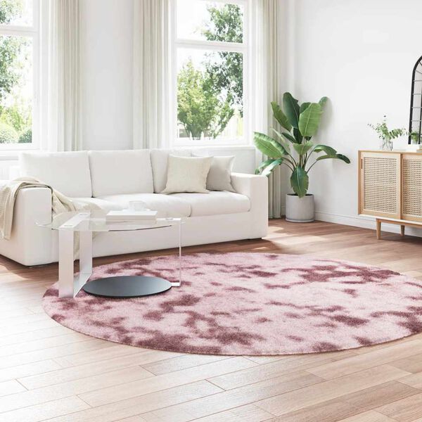 vidaXL Tapis Shaggy &agrave; poils longs NAVARRA rose poudr&eacute; 240x240 cm