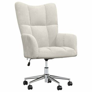 vidaXL Chaise de relaxation Blanc cr&egrave;me Velours