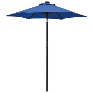 vidaXL Parasol de jardin avec lumi&egrave;res LED bleu azur&eacute; aluminium