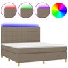 vidaXL Sommier &agrave; lattes de lit et matelas et LED Taupe 160x200cm Tissu