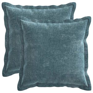 vidaXL Housse de coussin 2 pc HOUTEN Bleu 30 x 30 cm Tissu Chenille