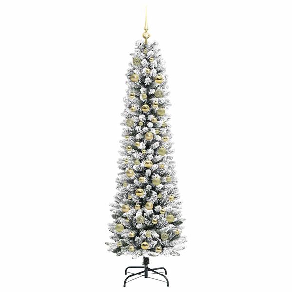 vidaXL Sapin de Noël artificiel Blanc 180 cm PVC, métal et plastique