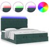 vidaXL Cadre de lit ottoman avec matelas vert fonc&eacute; 200x200 cm velours