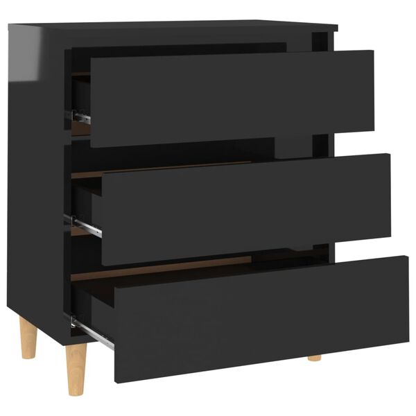 vidaXL Buffet Noir brillant 60x35x69 cm Bois d&rsquo;ing&eacute;nierie