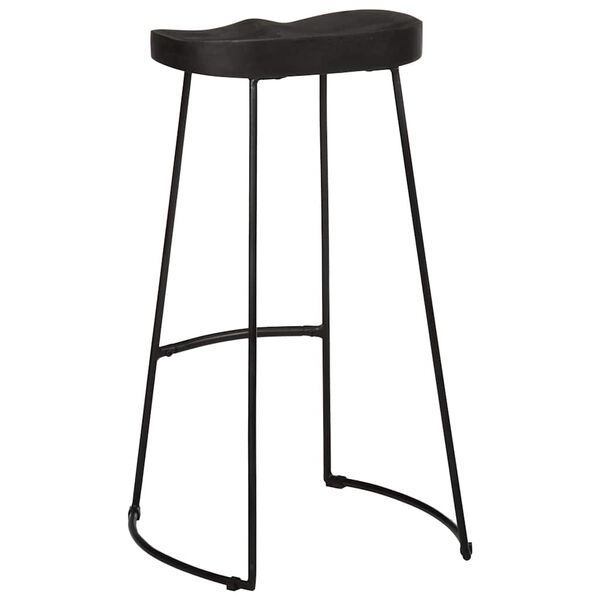 vidaXL Tabourets de bar lot de 2 noir 45x40x78 cm bois manguier massif
