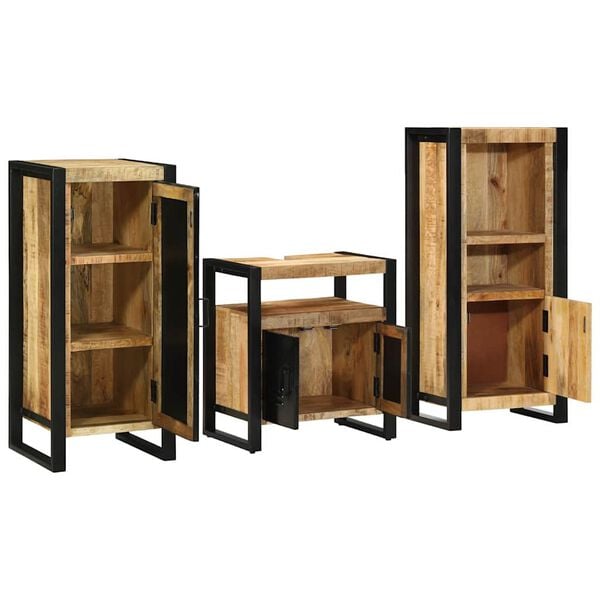 vidaXL Ensemble de mobilier de salle de bain avec &eacute;tag&egrave;re 3 pcs