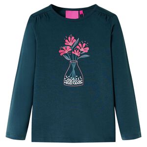 T-shirt pour enfants &agrave; manches longues vert fonc&eacute; 104