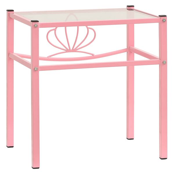 vidaXL Tables de chevet 2 pcs Rose et transparent M&eacute;tal et verre
