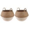 vidaXL Pot de plante avec poign&eacute;es 2 pc Blanc &Oslash; 45 x 36 cm