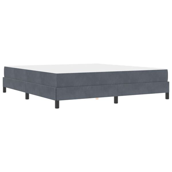 vidaXL Lit &agrave; ressorts avec matelas Gris fonc&eacute; 180 x 200 cm tissu