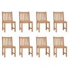 vidaXL Chaises de jardin lot de 8 avec coussins Bois de teck massif