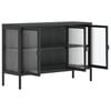 vidaXL Buffet noir 105x35x70 cm verre et acier