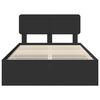 vidaXL Cadre de lit avec tiroir Noir 135 x 190 cm Bois d&rsquo;ing&eacute;nierie