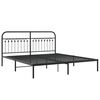 vidaXL Cadre de lit métal sans matelas avec tête de lit noir 183x213cm