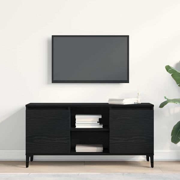 vidaXL Meuble TV Ch&ecirc;ne noir 102 x 35 x 50 cm Bois d'ing&eacute;nierie