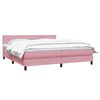 vidaXL Sommier &agrave; lattes de lit avec matelas rose 200x210 cm velours