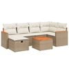 vidaXL Salon de jardin avec coussins 6 pcs beige r&eacute;sine tress&eacute;e