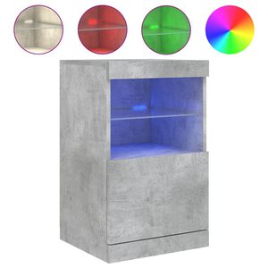 vidaXL Buffet avec lumi&egrave;res LED gris b&eacute;ton 41x37x67 cm
