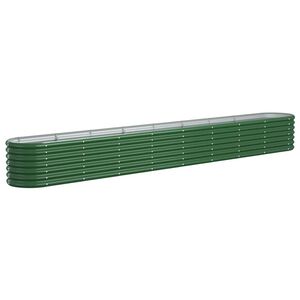 vidaXL Lit sur&eacute;lev&eacute; de jardin Acier galvanis&eacute; 332x40x36 cm Vert
