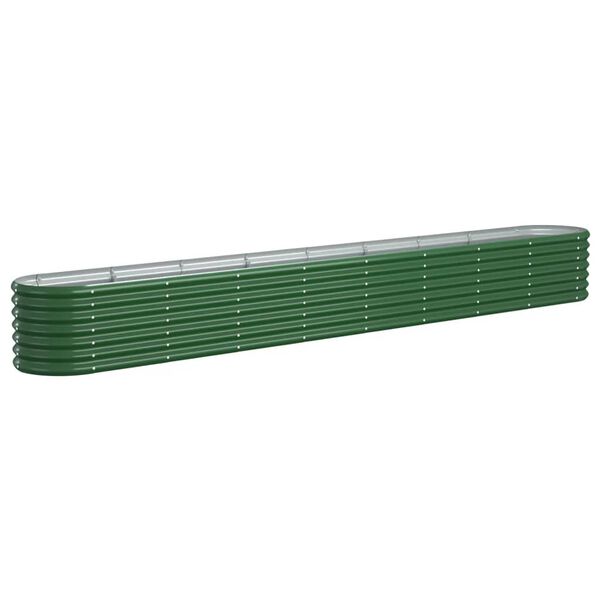 vidaXL Lit surélevé de jardin Acier galvanisé 332x40x36 cm Vert