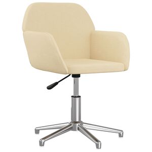 vidaXL Chaise pivotante de bureau Cr&egrave;me Tissu