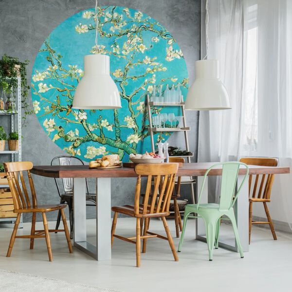 WallArt Papier peint cercle Almond Blossom 190 cm