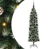 vidaXL Arbre de No&euml;l artificiel slim Vert et blanc 180 cm