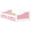 vidaXL Lit de jour et 2 tiroirs sans matelas IRUN blanc rose 90x200 cm