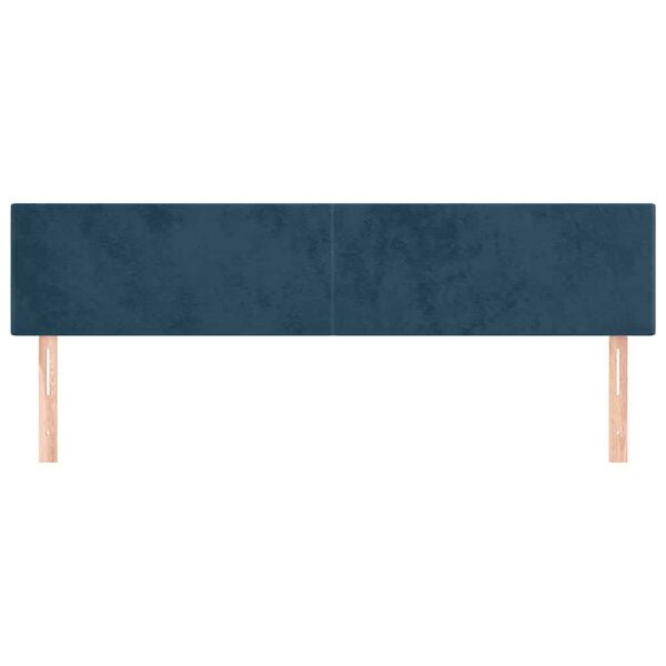 vidaXL T&ecirc;tes de lit Bleu fonc&eacute; 200 x 5 x 78/88 cm Velours