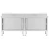vidaXL Tables avec portes coulissantes 2 pcs 240x50x(95-97) cm Inox