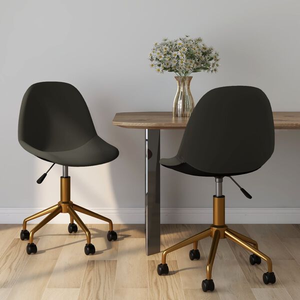 vidaXL Chaises pivotantes &agrave; manger lot de 2 Gris fonc&eacute; Velours