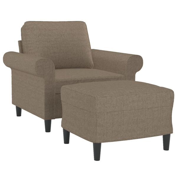 vidaXL Fauteuil avec repose-pied Taupe 60 cm Tissu