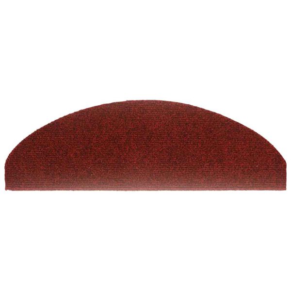vidaXL Tapis d'escalier autocollants 20 pièces 65 x 21 x 4 cm Bordeaux Rouge Demi-rond Grand