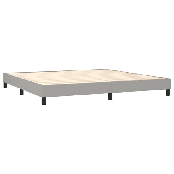 vidaXL Sommier &agrave; lattes de lit avec matelas Gris clair 200x200cm Tissu