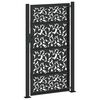 vidaXL Portail de jardin noir 100x175 cm en acier avec motif feuille