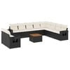 vidaXL Salon de jardin 11 pcs avec coussins noir r&eacute;sine tress&eacute;e