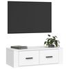 vidaXL Meuble TV suspendu Blanc 80x36x25 cm Bois d'ingénierie