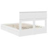 vidaXL Lit de Rangement Blanc 140 x 190 cm Bois d'ing&eacute;nierie