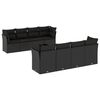 vidaXL Salon de jardin 9 pcs avec coussins noir r&eacute;sine tress&eacute;e