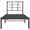 vidaXL Cadre de lit m&eacute;tal sans matelas avec t&ecirc;te de lit noir 75x190 cm