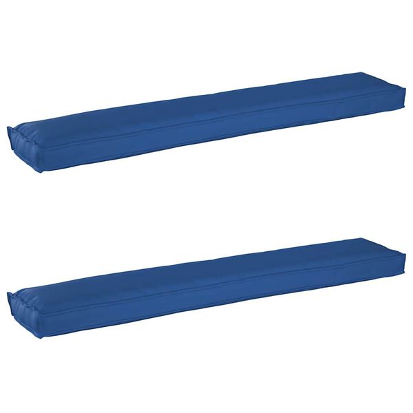 vidaXL Set de coussins de palette 2 pcs Bleu royal 200 x 40 x 8 cm