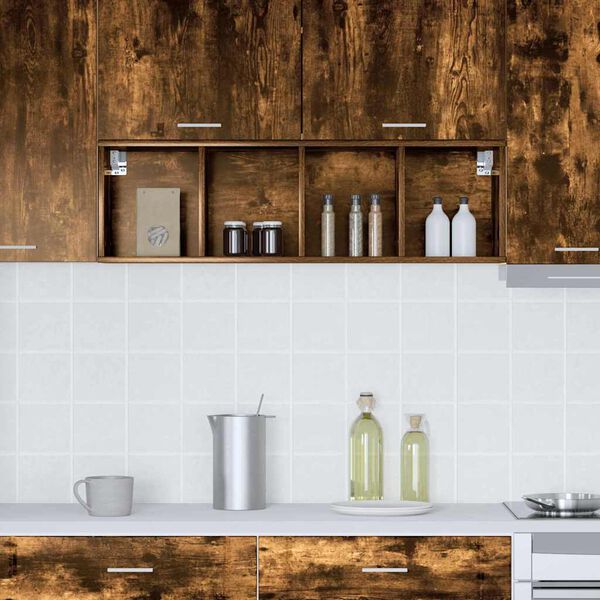 vidaXL Armoire suspendue avec stockage Ch&ecirc;ne fum&eacute; 30 x 29,5 x 100 cm