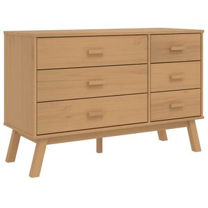 vidaXL Armoire &agrave; tiroirs OLDEN marron bois de pin solide
