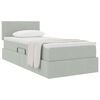 vidaXL Lit de Rangement avec matelas Gris clair 90 x 200 cm Velours