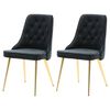 Venture Home Chaises &agrave; manger lot de 2 Velvet Deluxe noir/laiton