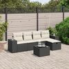 vidaXL Salon de jardin 6 pcs avec coussins noir r&eacute;sine tress&eacute;e