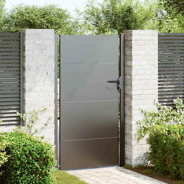vidaXL Porte de Jardin Noir 105 x 175 cm Acier peint par poudre