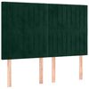 vidaXL T&ecirc;te de lit &agrave; LED Vert fonc&eacute; 144x5x118/128 cm Velours