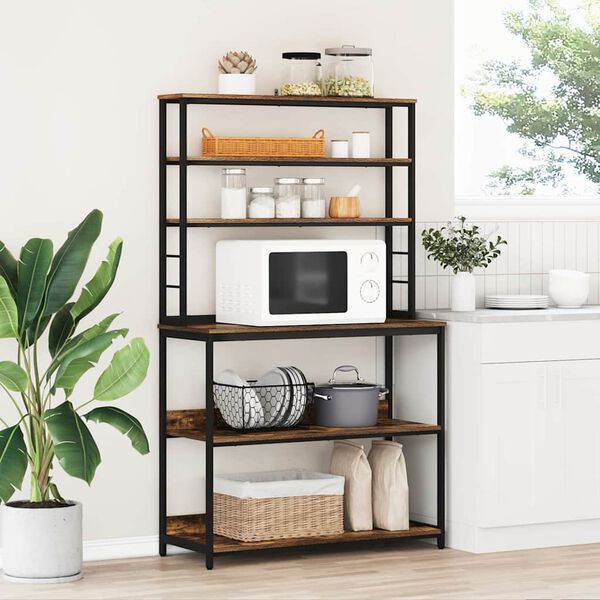 vidaXL &Eacute;tag&egrave;re de cuisine Ch&ecirc;ne fum&eacute; 100 x 40 x 168 cm